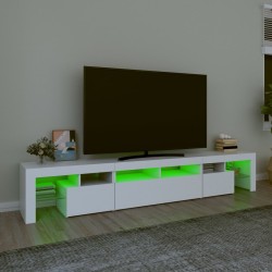 Meuble TV avec lumières LED Blanc 230x36,5x40 cm 618819618819