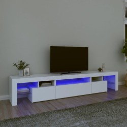 Meuble TV avec lumières LED Blanc 215x36,5x40 cm 618820618820