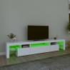 Meuble TV avec lumières LED Blanc 215x36,5x40 cm 618820618820
