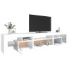Meuble TV avec lumières LED Blanc 215x36,5x40 cm 618820618820
