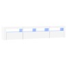 Meuble TV avec lumières LED Blanc 210x35x40 cm 618821618821