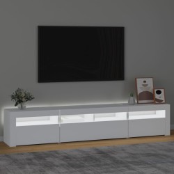 Meuble TV avec lumières LED Blanc 210x35x40 cm 618821618821