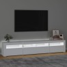 Meuble TV avec lumières LED Blanc 210x35x40 cm 618821618821
