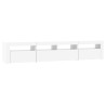 Meuble TV avec lumières LED Blanc 210x35x40 cm 618821618821