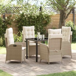 Ensemble de salle à manger pour jardin 5 pcs Beige polyrotin 618824618824