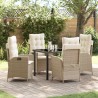 Ensemble de salle à manger pour jardin 5 pcs Beige polyrotin 618824618824