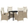 Ensemble de salle à manger pour jardin 5 pcs Beige polyrotin 618824618824