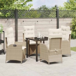 Ensemble de salle à manger pour jardin 5 pcs Beige polyrotin 618824618824