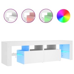 Meuble TV avec lumières LED Blanc 140x36,5x40 cm 618826618826
