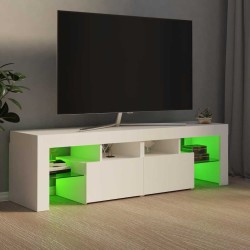 Meuble TV avec lumières LED Blanc 140x36,5x40 cm 618826618826