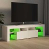 Meuble TV avec lumières LED Blanc 140x36,5x40 cm 618826618826