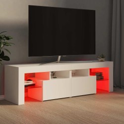 Meuble TV avec lumières LED Blanc 140x36,5x40 cm 618826618826