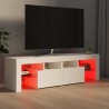 Meuble TV avec lumières LED Blanc 140x36,5x40 cm 618826618826