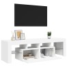 Meuble TV avec lumières LED Blanc 140x36,5x40 cm 618826618826
