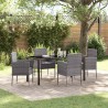 Ensemble de salle à manger pour jardin 5 pcs Gris polyrotin 618831618831