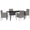 Ensemble de salle à manger pour jardin 5 pcs Gris polyrotin 618831618831