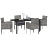 Ensemble de salle à manger pour jardin 5 pcs Gris polyrotin 618831618831