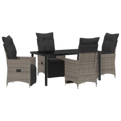 Ensemble de salle à manger pour jardin 5 pcs Gris polyrotin 618832618832