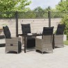Ensemble de salle à manger pour jardin 5 pcs Gris polyrotin 618832618832