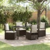 Ensemble de salle à manger pour jardin 5 pcs Marron polyrotin 618834618834