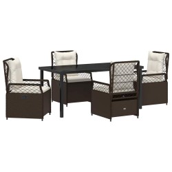 Ensemble de salle à manger pour jardin 5 pcs Marron polyrotin 618834618834