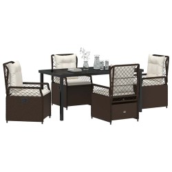 Ensemble de salle à manger pour jardin 5 pcs Marron polyrotin 618834618834