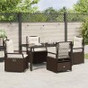 Ensemble de salle à manger pour jardin 5 pcs Marron polyrotin 618834618834