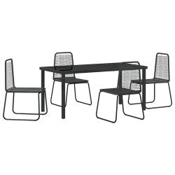 Ensemble de salle à manger pour jardin 5 pcs Noir 618839618839