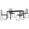 Ensemble de salle à manger pour jardin 5 pcs Noir 618839618839