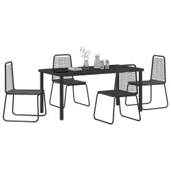 Ensemble de salle à manger pour jardin 5 pcs Noir 618839618839