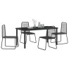 Ensemble de salle à manger pour jardin 5 pcs Noir 618839618839