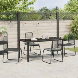 Ensemble de salle à manger pour jardin 5 pcs Noir 618839618839