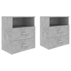 Tables de chevet 2 pcs Gris béton 50x32x60 cm 618842618842