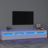 Meuble TV avec lumières LED Blanc 240x35x40 cm 618843618843