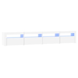 Meuble TV avec lumières LED Blanc 240x35x40 cm 618843618843