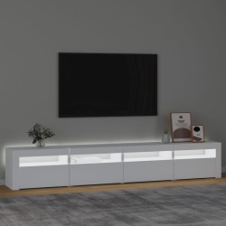 Meuble TV avec lumières LED Blanc 240x35x40 cm 618843618843