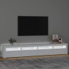 Meuble TV avec lumières LED Blanc 240x35x40 cm 618843618843
