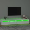 Meuble TV avec lumières LED Blanc 240x35x40 cm 618843618843
