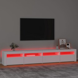 Meuble TV avec lumières LED Blanc 240x35x40 cm 618843618843