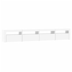 Meuble TV avec lumières LED Blanc 240x35x40 cm 618843618843