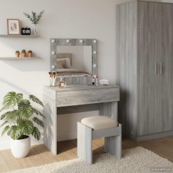Table de Toilette Gris 83 x 40 x 70 cm Bois d'ingénierie 618844618844