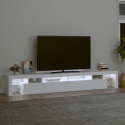 Meuble TV avec lumières LED Blanc 260x36,5x40 cm 618845618845