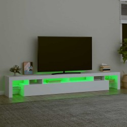 Meuble TV avec lumières LED Blanc 260x36,5x40 cm 618845618845