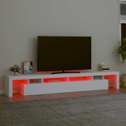 Meuble TV avec lumières LED Blanc 260x36,5x40 cm 618845618845