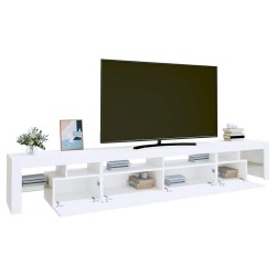 Meuble TV avec lumières LED Blanc 260x36,5x40 cm 618845618845
