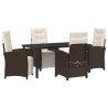 Ensemble de salle à manger pour jardin 5 pcs Marron polyrotin 618846618846