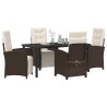 Ensemble de salle à manger pour jardin 5 pcs Marron polyrotin 618846618846