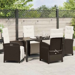 Ensemble de salle à manger pour jardin 5 pcs Marron polyrotin 618846618846