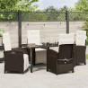 Ensemble de salle à manger pour jardin 5 pcs Marron polyrotin 618846618846