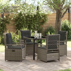 Ensemble de salle à manger pour jardin 5 pcs Gris polyrotin 618847618847